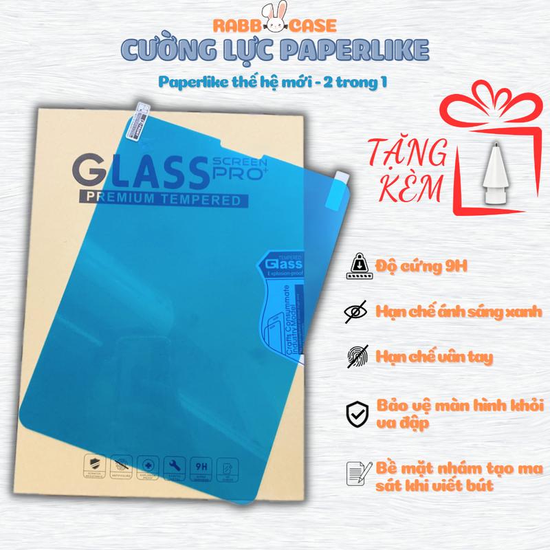   Tặng ngòi kim loại  Paperlike Cường lực dành cho iPad tạo viết vẽ dễ dàng như trên giấy chống vỡ kính với độ cứng 9H thay thế kính cường lực với thiết kế 2 trong 1 vừa là kính phủ thêm lớp nhám tạo cảm giác viết vẽ như trên giấy 