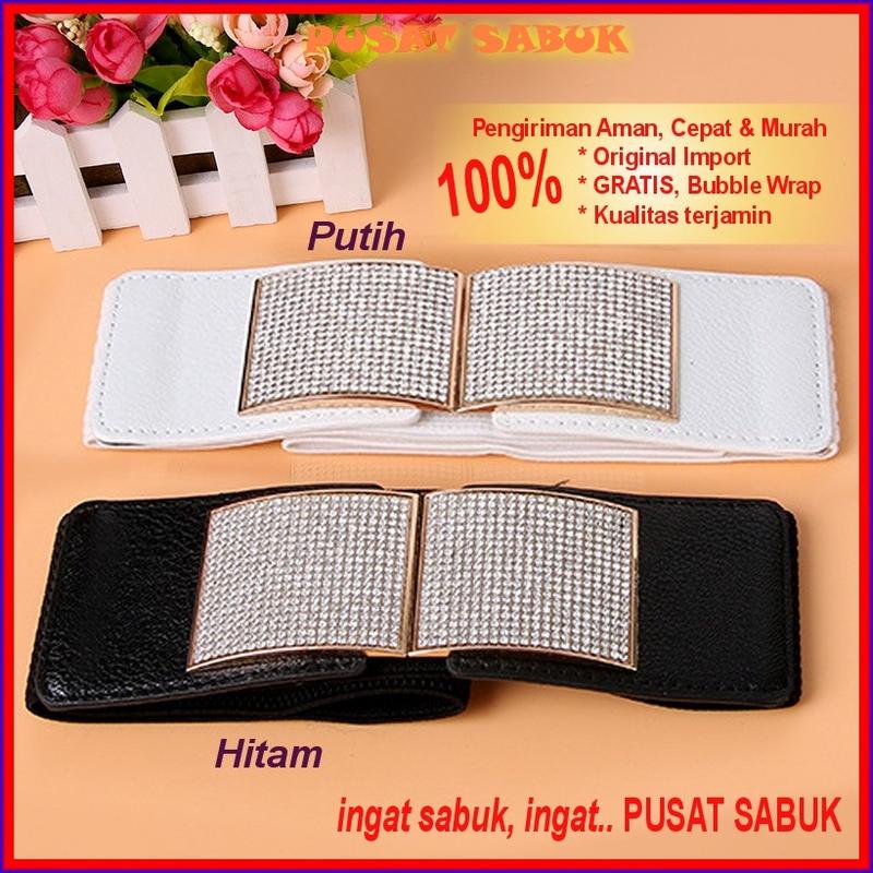Product Introduction of Gesper Cewek Ikat Pinggang Lebar Sabuk Wanita Belt obi Fashion Branded Korea Panjang Import Silver Hitam Karet 53