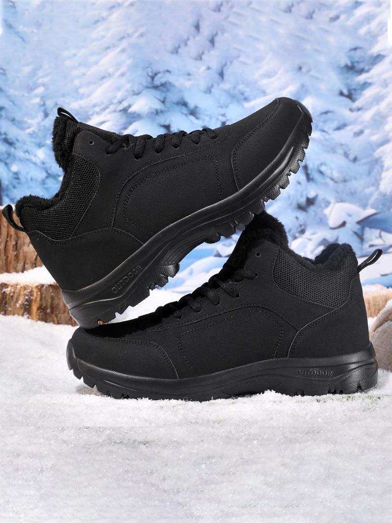 Product Introduction of Men's Winter Warm Thermal Lined Hiking Shoes, Casual Sporty Outdoor Walking Shoes, Male All-match Shoes for Daily Wear 6