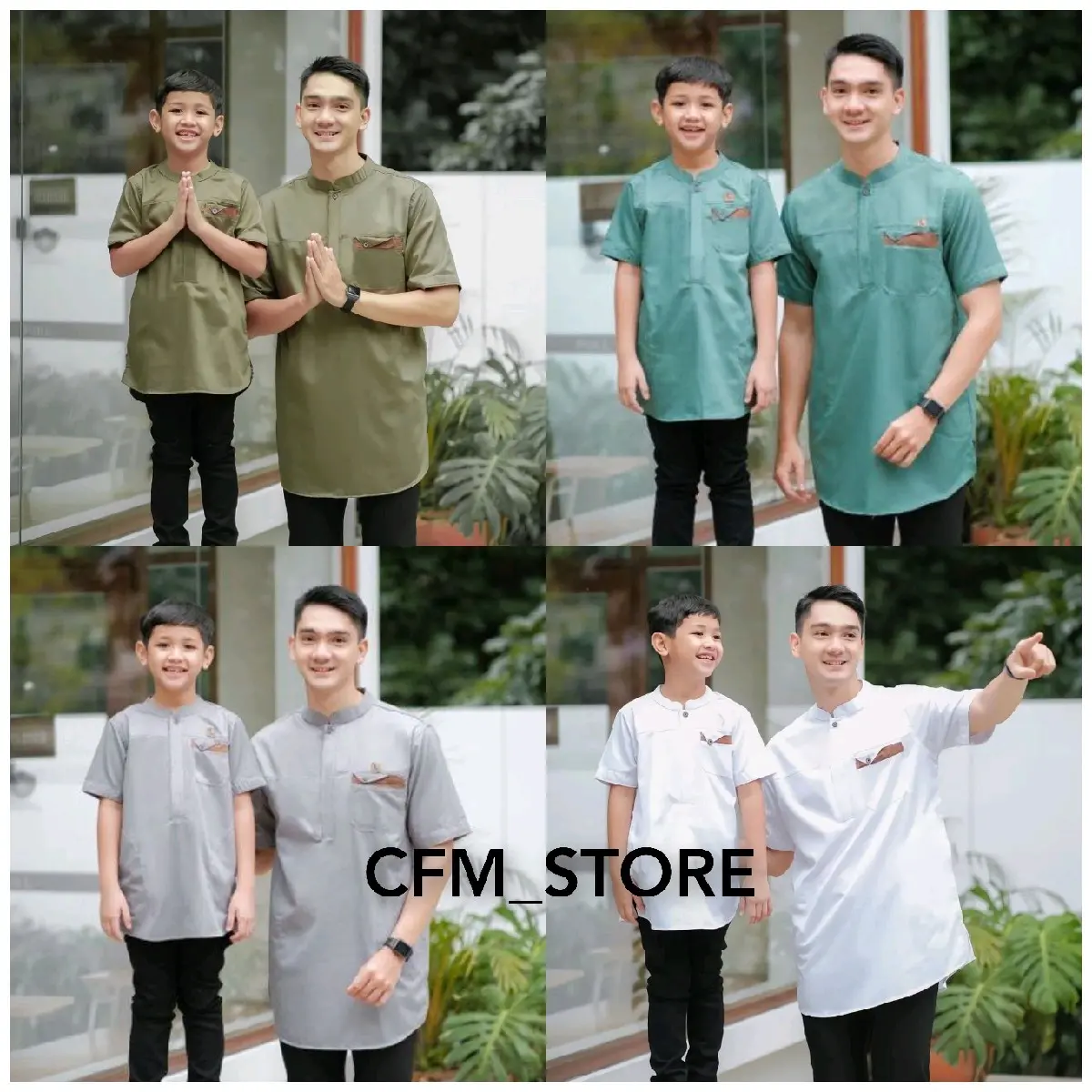 Koko kurta couple ayah dan anak Matt toyobo import adem serap kringat Baju Muslim Pria Dewasa Pendek