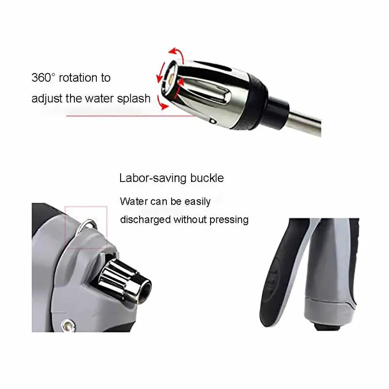 Car Wash Sprayer, High Pressure Car Washer, Long Handle Sprayer for Cleaning, Watering and Maintenance, Hose 3
