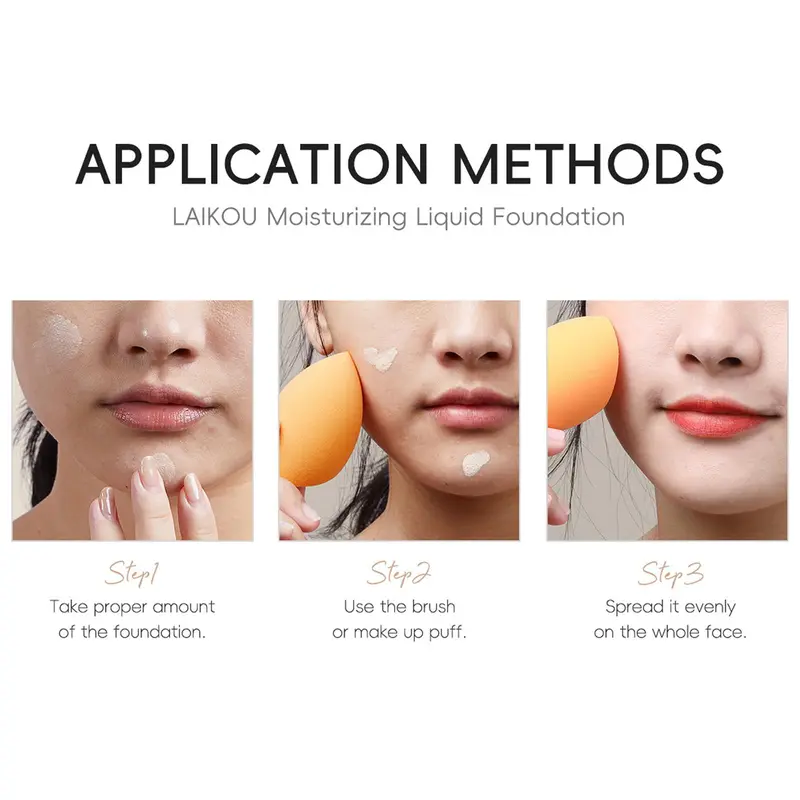 Long-lasting Foundation & Sponge Set, Moisturizing Foundation & Sponge, Waterproof Makeup Set, Makeup Accessories for Women 7
