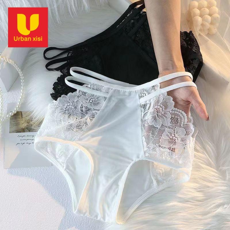 Đồ Lót Lụa Lạnh, Quý Cô Mới, Gợi Cảm, Ngoại Cỡ, Ren Không Đường May, Cạp Cao, Kiểm Soát Bụng, Đánh Dấu Thuần Khiết, Họa Tiết Da Báo, Thoáng Khí, Đáy Quần Cotton, Quần Lót độn Hông, 8815 Nữ Women Trắng