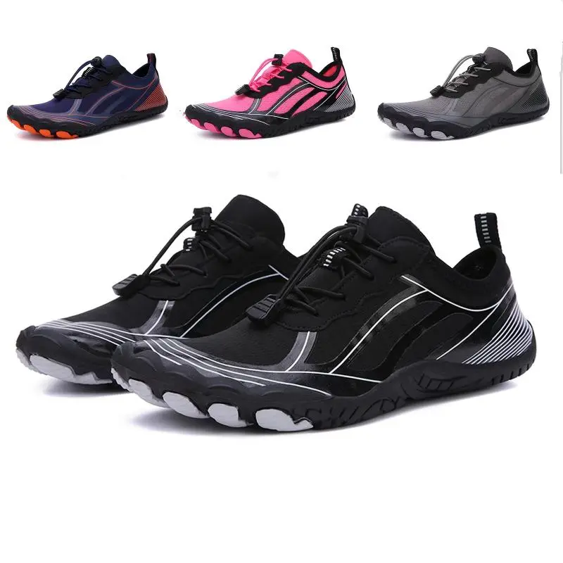 Women'S Athletic Training Shoes - Striped Low Top Yoga Squat Soft Sole Non-Slip Breathable Tennis Sneakers - Superfine Fiber Inner, Rubber Sole, Fabric Upper - All-Season Fall Gym Beach Fitness Footwear - For Women - Suitable for Yoga, Trai