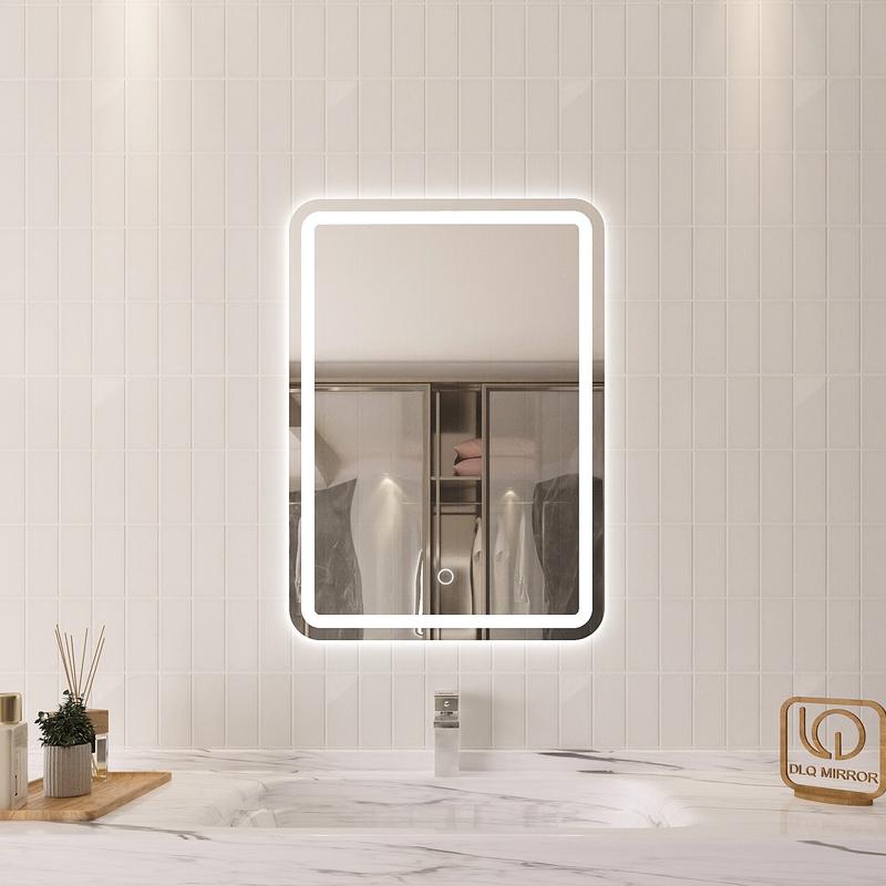 Gương DLQ Chữ Nhật Treo Tường Có Led Cảm Ứng 3 Màu Tiện Lợi Decor Phòng