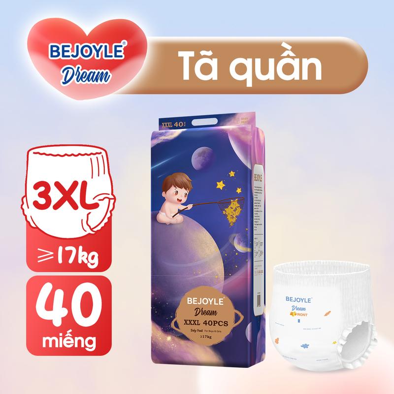 Bỉm Bejoyle Dream đủ size S60/M56/L52/XL48/XXL44/XXXL40 dán/quần siêu khô thoáng Cho Bé