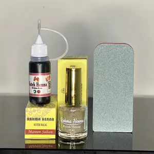 Rahma Henna Maroon Sultan 3in1 Tanpa Serum / Kuku Nail Art Mengkilap nail art Cat