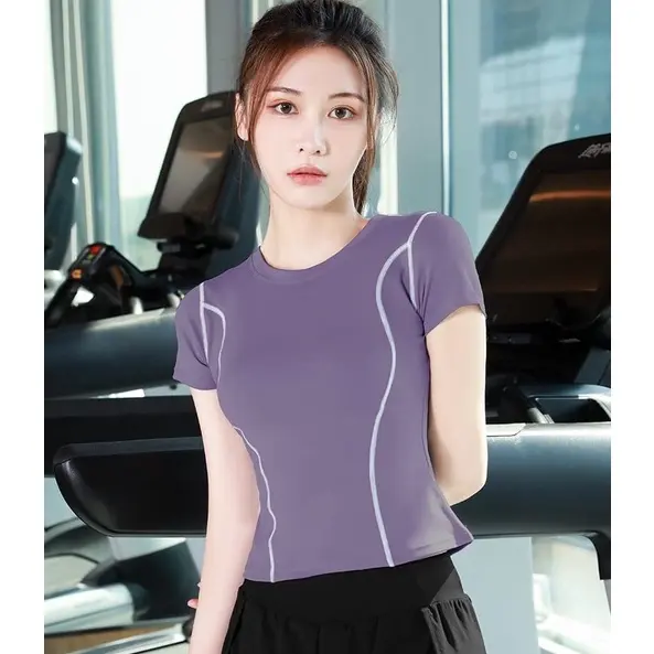 [LADIES FASHION] Atasan Lengan Pendek Olahraga Kaos Olahraga Pendek T-shirt Wanita baju Yoga 1124 sport 5
