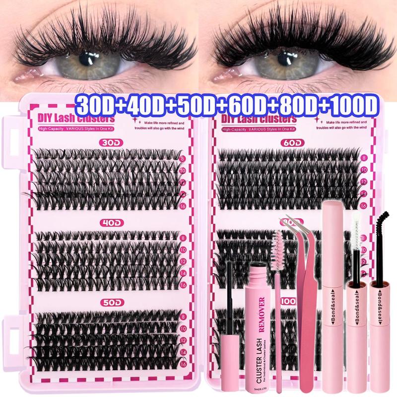 Product Introduction of False Eyelash Kit, 1 Set Including False Eyelashes with Glue, Brush, Tweezers and Makeup Remover, Eye Makeup Enhancement Tool, Cosmetic 6