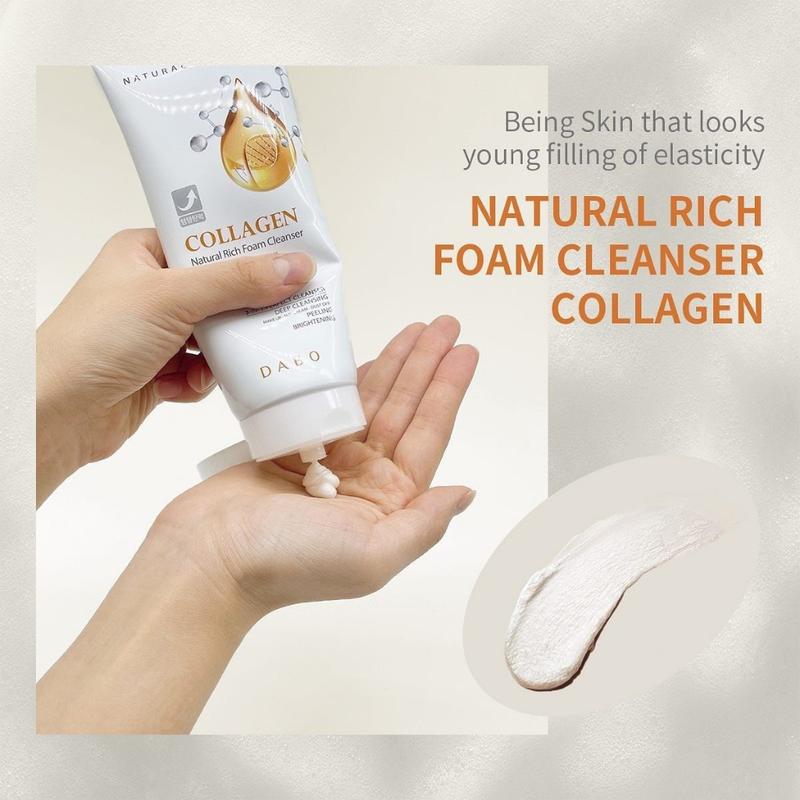 Sữa rửa mặt Collagen DABO 3-IN-1 Nature Rick Foam Cleanser Dành Cho Da Xạm Nám, Dưỡng Trắng Da HHàn quốc 180ml/Hộp 2