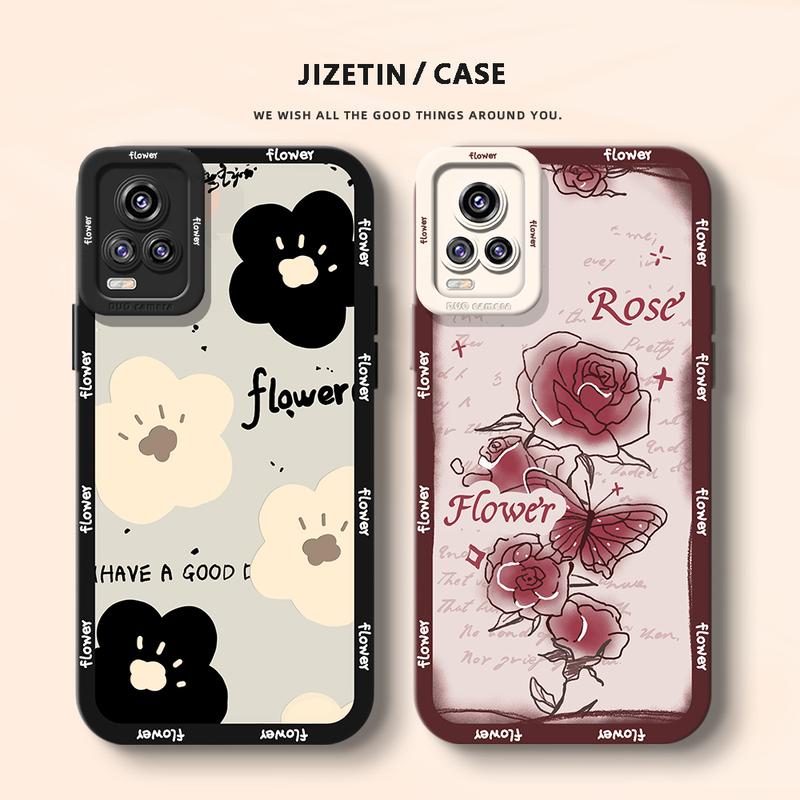 Bunga Hitam Putih Casing for vivo v20/pro/se,v21/e,v23,v11i,v15/pro,v17 ...