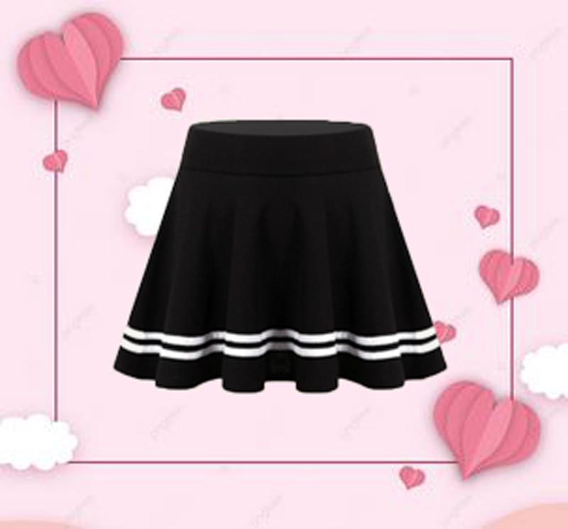 Rok anak perempuan kid skirt rok list putih hitam Fashion rok anak10–12 4