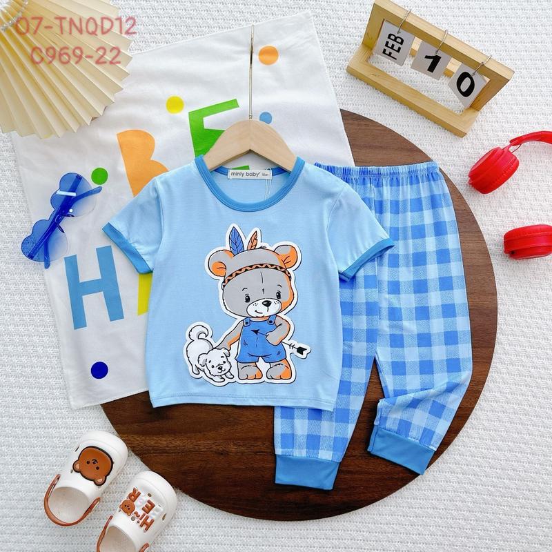 [7-30kg] Đồ Bé Trai Size Đại Cộc Tay Thun Lạnh Loại 1 Chính Hãng Minlybaby Mềm Mát Unibaby - TNQD10 Jean