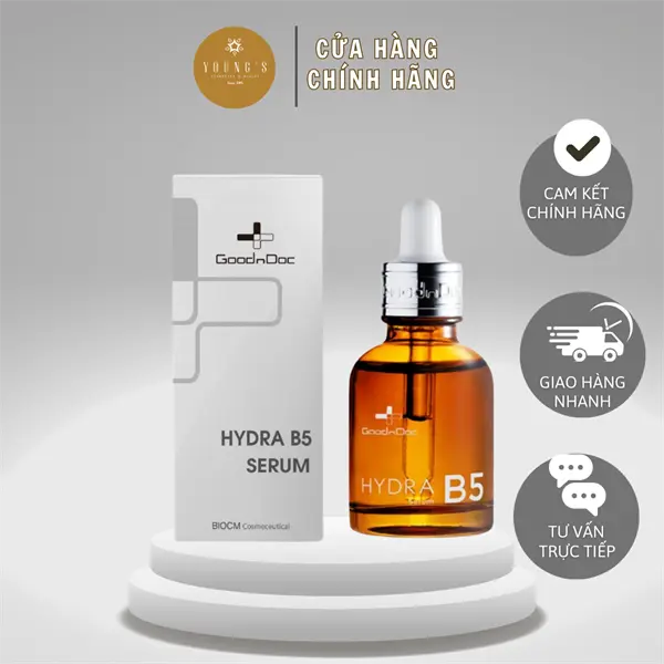 Serum GOODNDOC HYDRA B5 SERUM Dưỡng Ẩm Phục Hồi, Cấp Nước, Chống Lão Hóa Da 30ml (CHAI)