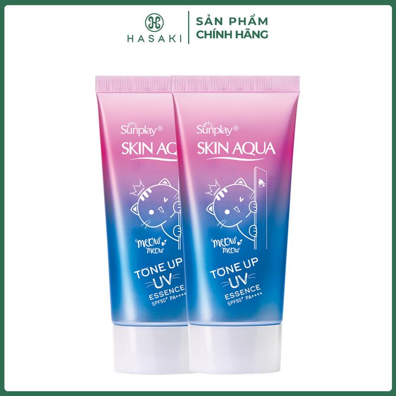 Combo 2 Tinh Chất Chống Nắng Sunplay Hiệu Chỉnh Sắc Da 50g Tím Skin Aqua Tone Up UV Essence Lavender SPF50+ PA++++ | HASAKI BEAUTY
