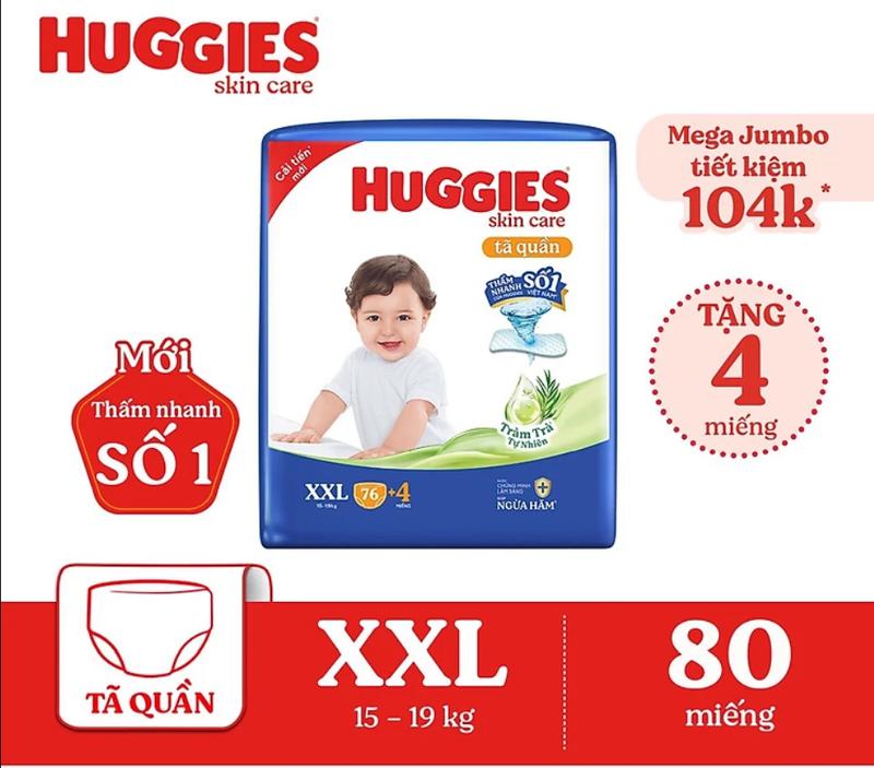 1 Gói Tả Quần Huggies XXL76+4 Mẩu Mới 5mm . Skin Care . Loại mới . Trẻ mới tập đi Trẻ sơ sinh Trẻ sơ sinh Bé trai Bé gái Em bé Cho