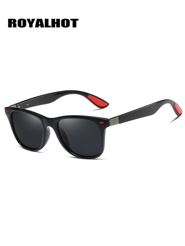 Unisex Polarized Sunglasses for Everyday Use, 1 Pair Square Frame Fashion Sunglasses, Casual Trendy Sunglasses for Outdoor Sports Activities As Gift for Friends 4