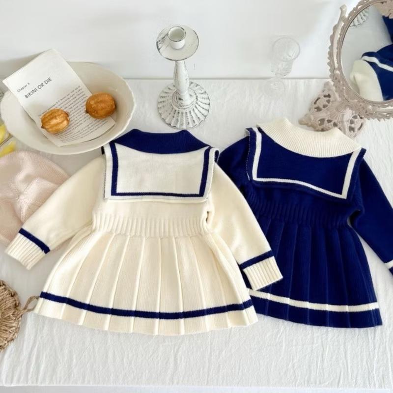 Váy len thuỷ thủ cho bé gái hàng QCCC size 80-120 1