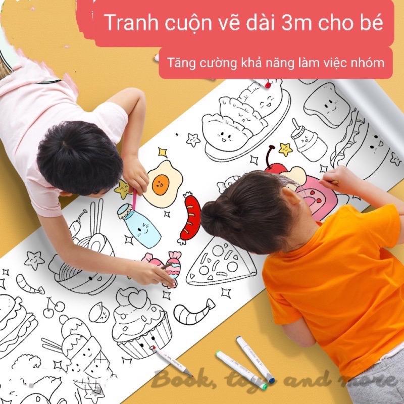 Cuộn tranh tô màu khổ 3mx30cm cho bé tập tô