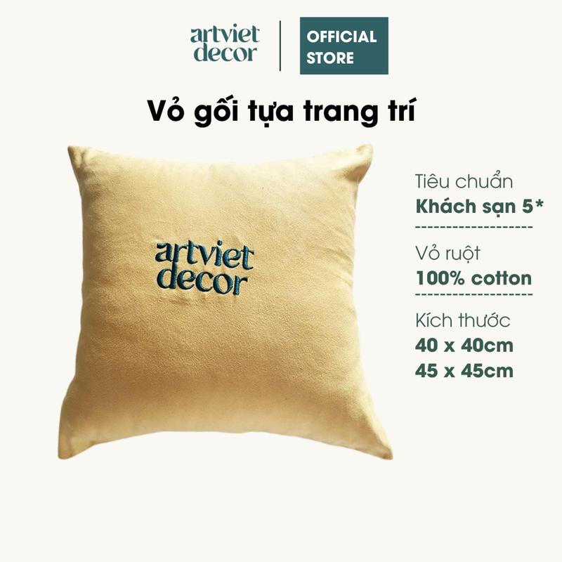 Vỏ gối tựa trang trí Gối sofa cao cấp ArtViet Decor 40x40 45x45 nhiều họa tiết 0