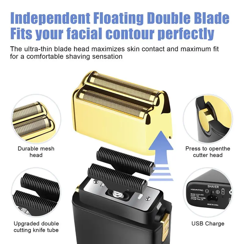 Professional Hair Trimmer Kit, 1 Set Rechargeable Hair Clipper & Trimmer & Shaver & Accessories, Electric Hair Trimmer for Men, Barber Equipment 7