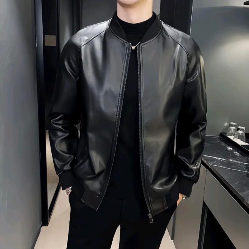ÁO KHOÁC DA BÓNG DÀY DẶN CỔ TRỤ SANG TRỌNG LỊCH LÃM FORM NAM NỮ Unisex Menswear Jacket áo da