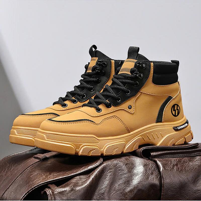 Giày nam cổ cao LAKINTA giày boot nam đế cao su GH072