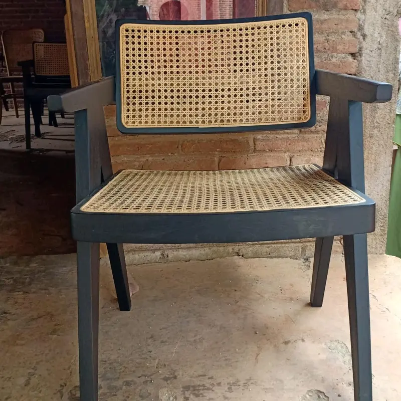 Kursi Jati Rotan Model Kaki A Cafe Lengan Permanen 7