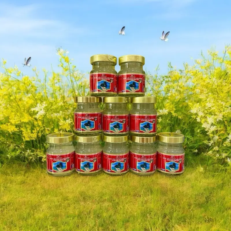 10 LỌ YẾN SÀO ĐƯỜNG PHÈN CÁC LOẠI BỒI BỔ SỨC KHOẺ STANDAFOOD 70ML(39% YẾN KHÁNH HOÀ DATE MỚI)