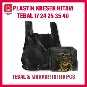 KANTONG PLASTIK KRESEK HITAM HD PE KANTONG HITAM TEBAL HITAM Termurah isi 116 pcs UKURAN 17, 24, 28, 35 ,40