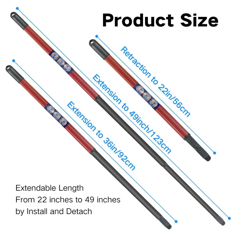 Triangle Base & Extendable Vileda Spin Mop Handle Compatible with O-cedar / Vileda Easywring 1-tank Spin,  Household Items,  Home Accessories, Cleaning Gadgets for Home, Cleaning Tool [without Bucket] 1