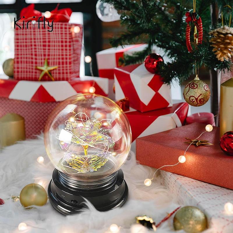 Rose Ball LED Light Decor, Creative Decorative Ball for Home Party Wedding Festival Gifts [Batteries/USB Powered, without Battery] 1