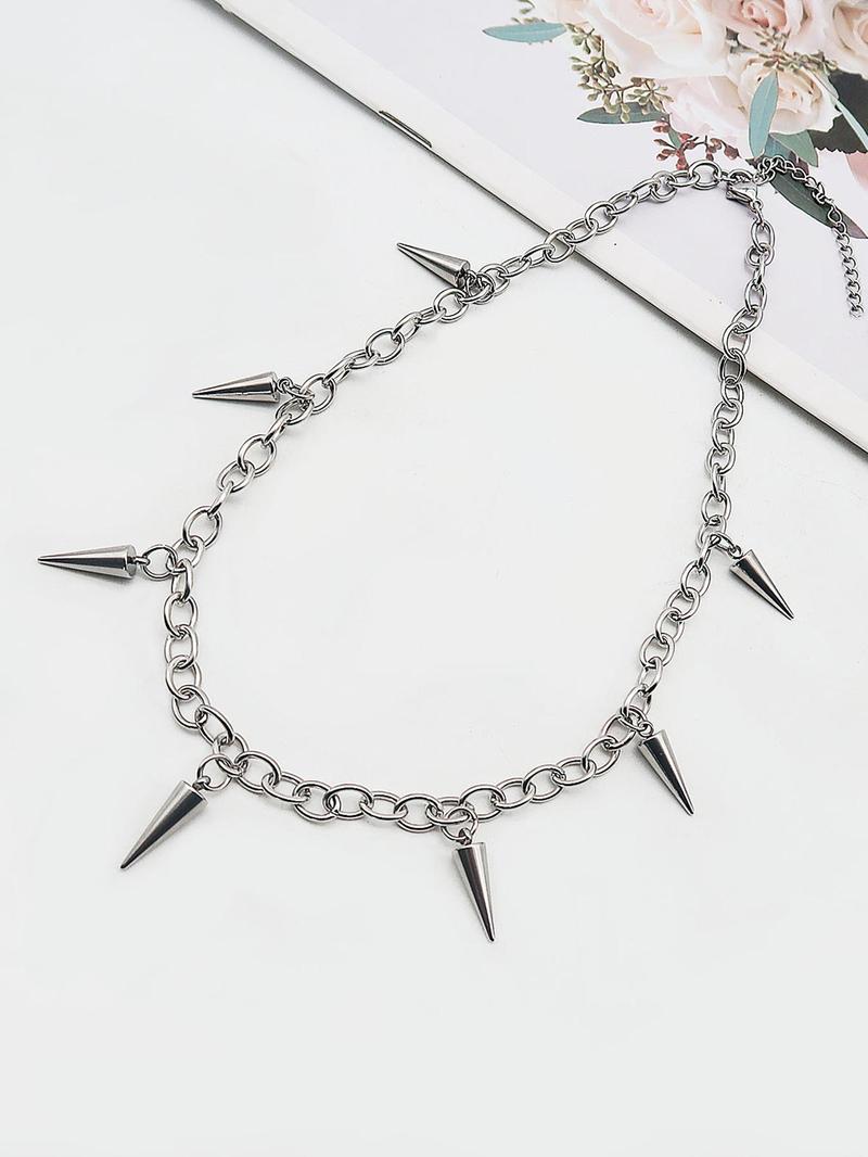 Product Introduction of Punk Style Creative Geometric Design Pendant Necklace, Stainless Steel Pendant Necklace, Fashion Jewelry Accessories for Men As Gift 6