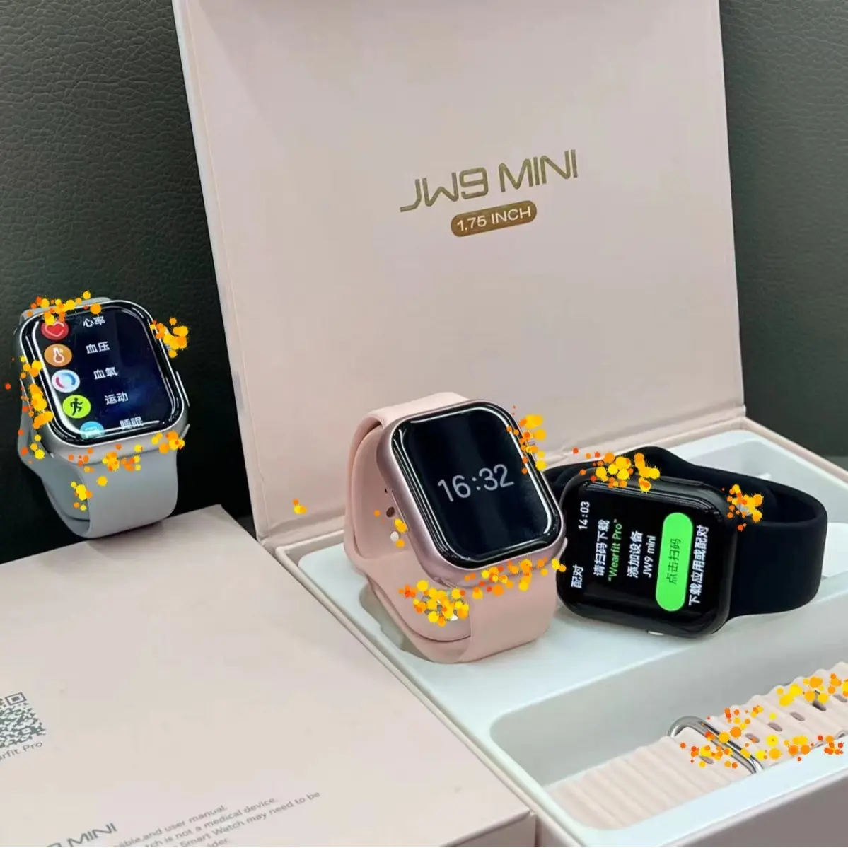 Cross-border mini explosion JW9mini Bluetooth smart watch 41mm dial dual strap Chinese and foreign original factory shipment