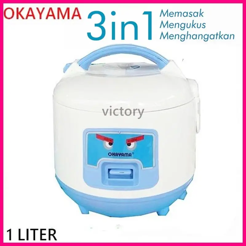 Rice Cooker 1L Alat Penanak Nasi Penghangat Mini Murah Awet Desain Mudah Dibersihkan sendok magicom 0
