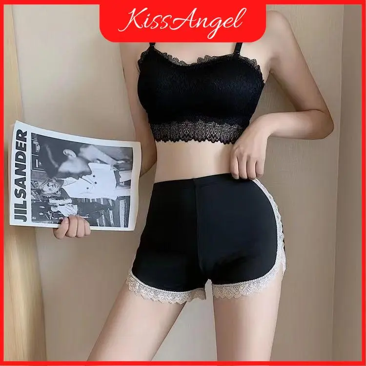 Celana Pendek Wanita Safety Pants Dalaman Renda Boxer Short Motif  Katun seamless