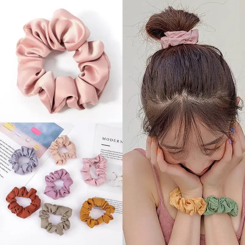BISA COD F5058 Ikat Rambut Scrunchie Elastis Gaya Korea / Ikat Rambut Ponytail / Karet Rambut Cepol / Ikat Rambut Gaya Korea 0