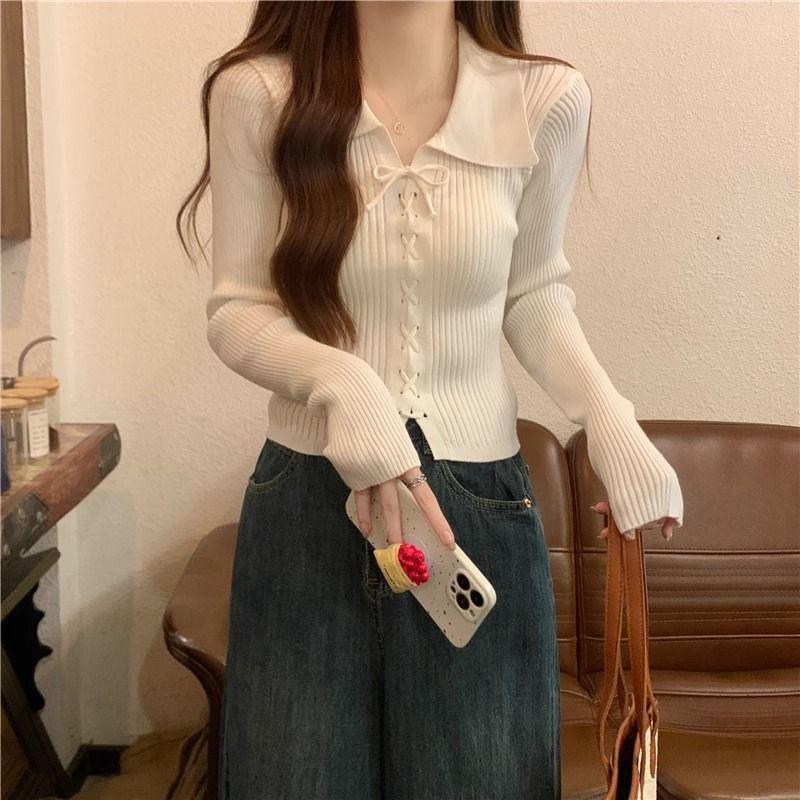Product Introduction of Áo Len Dệt Kim, Dài Tay, Cổ Polo, Hàng Mới Về Mùa Thu 2024, Áo Len Mặc Trong, Ngắn Và Nhỏ, Có Thể Mặc Bên Trong Áo Len, Dành Cho Nữ, Thích Hợp Cho Mùa Thu Và Mùa Đông 16