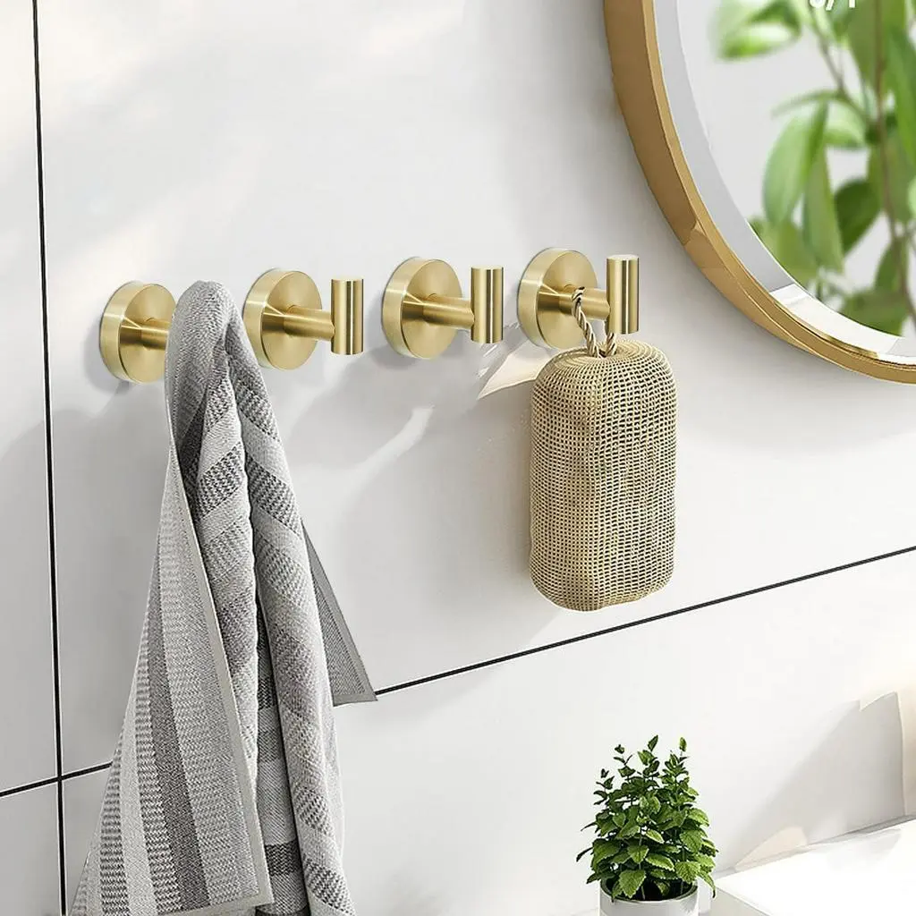304 Stainless Steel Wall Hook Bathroom Robe Hook Towel Hanger Coat Robe Hat Hangert 3M Self Adhesive Hook/No drilling | Ramadan Kareem