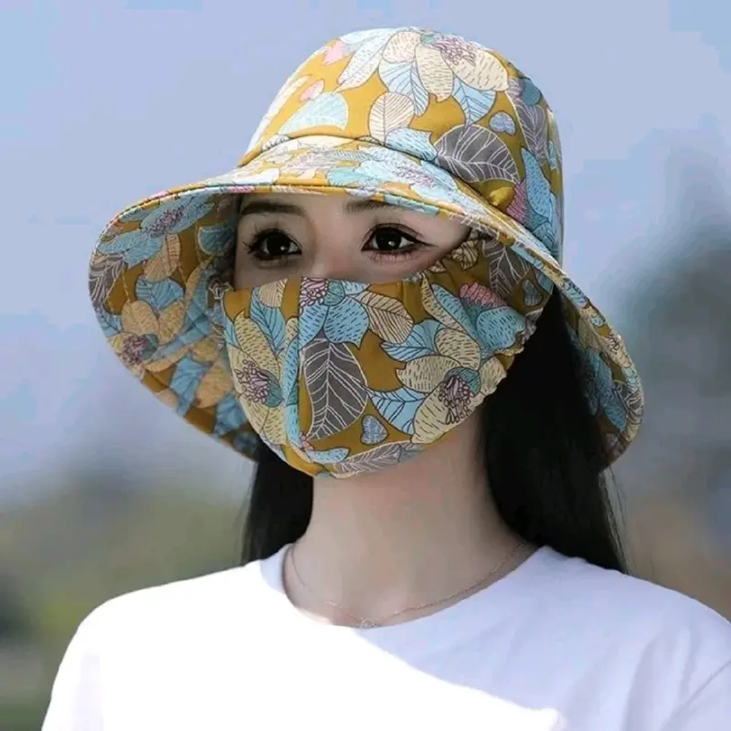 Mũ kèm khẩu trang chống nắng mềm mịn, thoáng mát 4