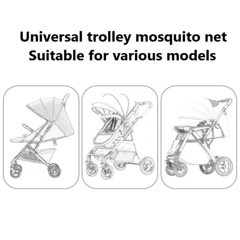 Product Introduction of NEW Summer Mosquito Net Baby Stroller Pushchair Mosquito Insect Shield Net Safe Infants Protection Mesh Stroller Accessories 9