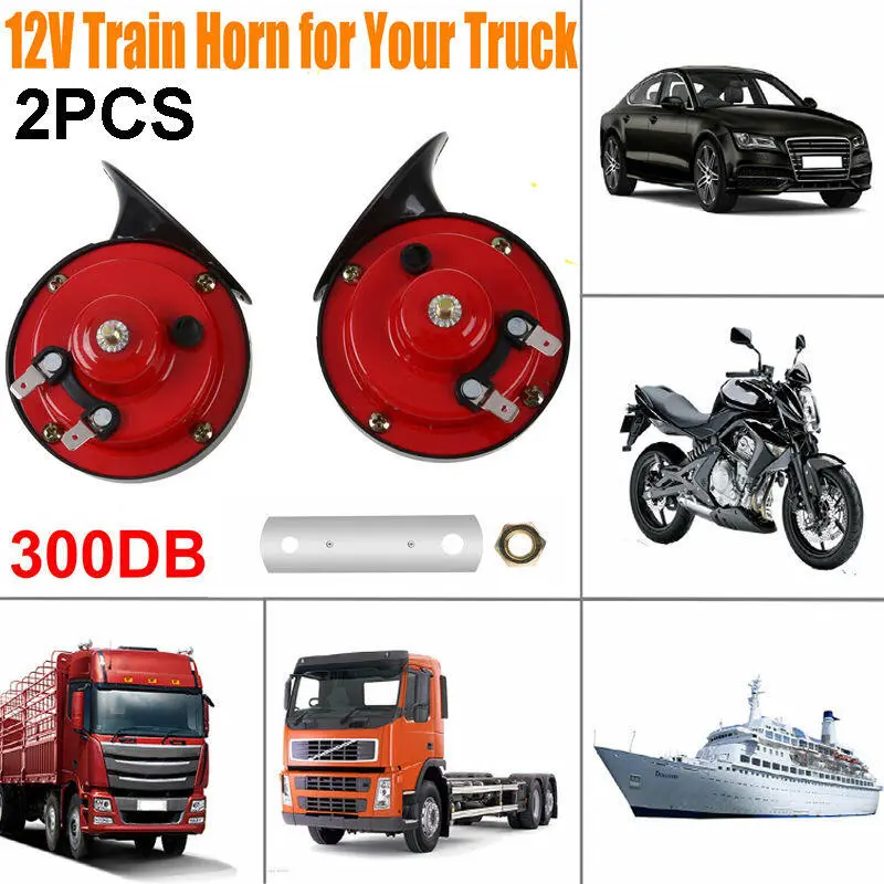 2PCS Car Ra 12V High Low Bass Motorcycle Vehicle Modified with and Super Sound Matching Snail Electric Horn