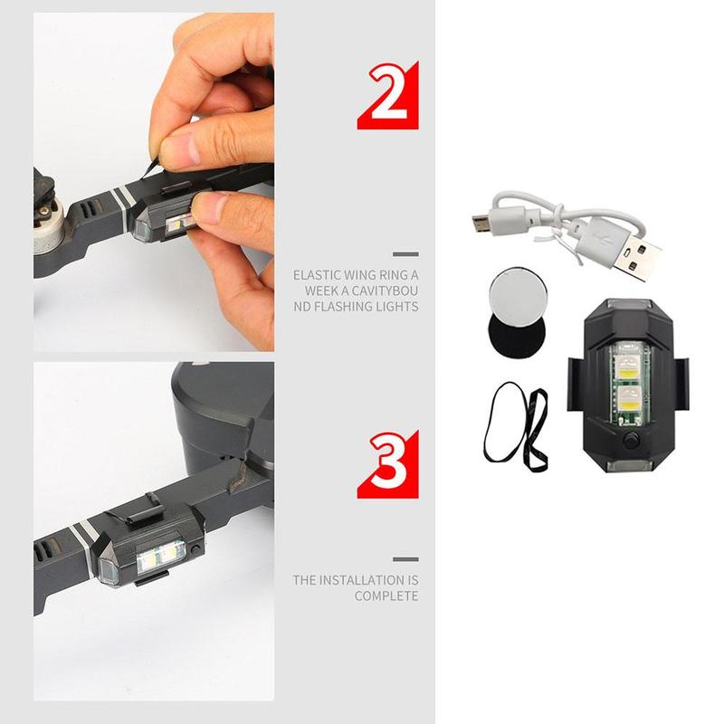 Product Introduction of Đèn LED nhấp nháy cho máy bay không người lái xe máy, hình vuông, đèn cảnh báo xe Điện và xe tải, đèn phi công, có thể sạc lại 34