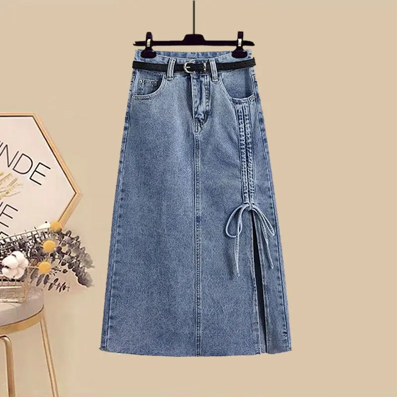 Bộ Đồ Mùa Hè, Quần Áo Nữ Ngoại Cỡ Mới 2023 Thiết Kế Đẹp, Polo Độc Đáo ngắn Tay, Váy Denim, Bộ Hai Mảnh, 2025 Top Women