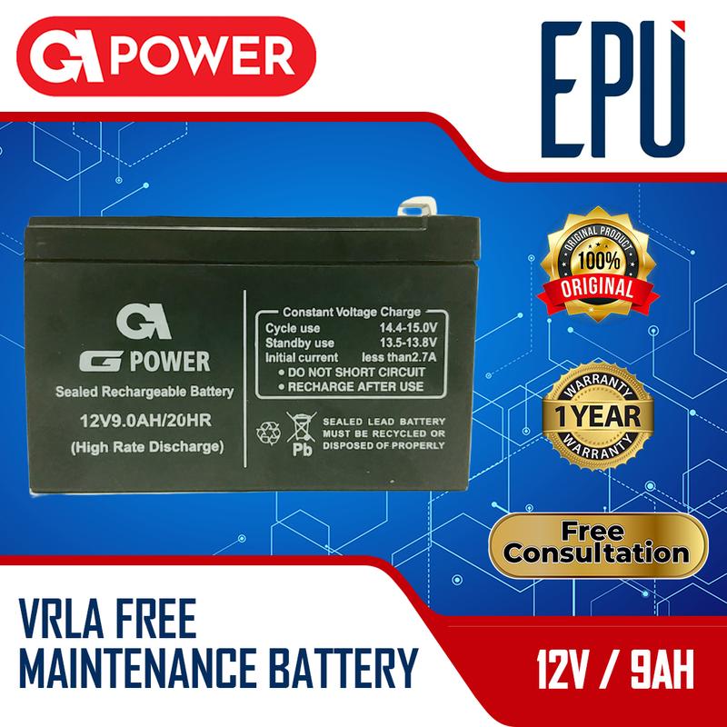 Aki UPS Gpower 12V 9AH Baterai UPS Battery Aki Kering Batere UPS VRLA 0