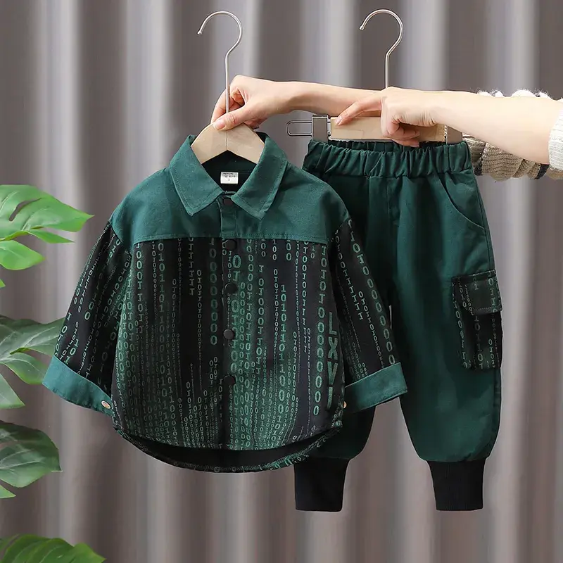 Bộ Đồ Bé Trai, Bộ Sưu Tập Mới Mùa Xuân Và Mùa Thu 2024, Quần Áo Trẻ Em Nhỏ Thời Trang, Hợp Xu hướng Và Đẹp Trai, Bộ Hai Mảnh, Thích Hợp Cho Bé Trai