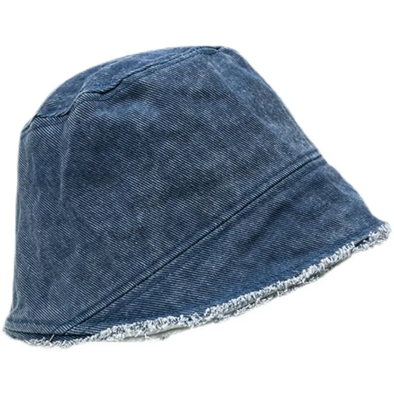 Mũ Bucket Denim, Phong Cách Nhật Bản, Cổ Điển Chải Sạch, Dành Cho Nam Và Nữ, Thời Trang Xuân Hè, Dễ Phối Đồ, Che Mặt Chống Nắng, Mũ Bucket Hat Tai Bèo