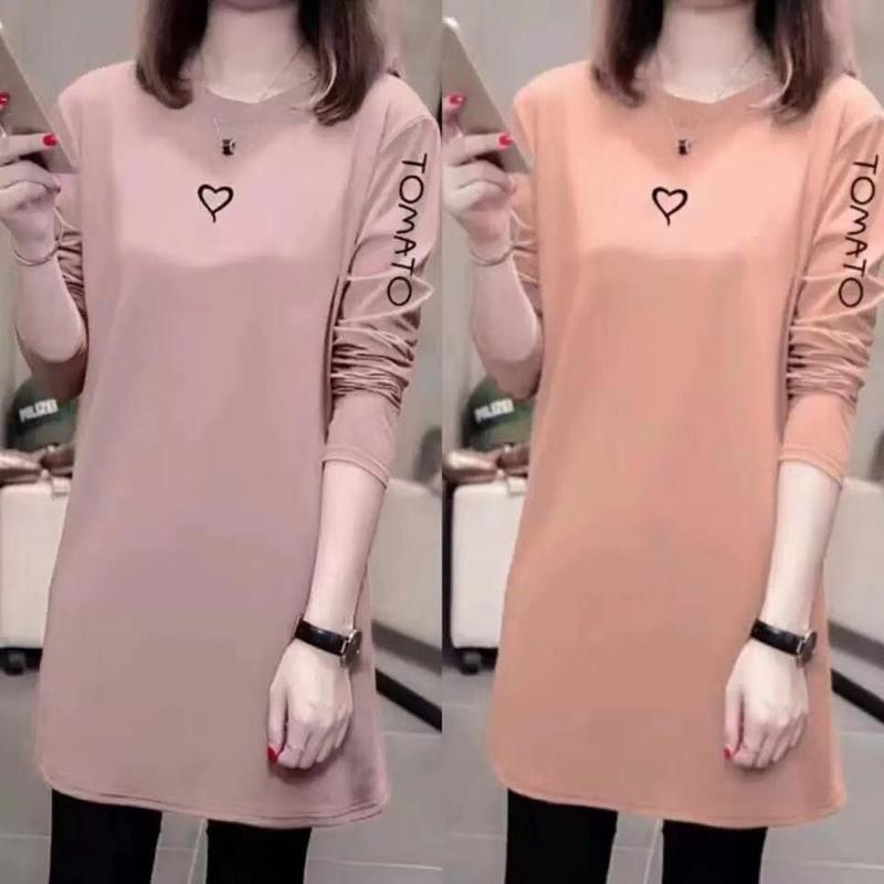 Product Introduction of Blaus Wanita Bersaiz Besar, Kemeja-T Lengan Panjang, Longgar, Panjang Setengah, Serba guna, Sesuai untuk Gadis Montok, Baju Lapisan Asas, Sesuai untuk Musim Bunga dan Musim Luruh, Boleh Dipakai sebagai Kot Sembunyikan Perut, Bersaiz Besar 7