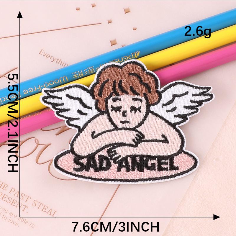 Original Embroidery Stickers Computer Emboridery Label Angel Cloth Label DIY Patch Clothing Accessories Patch DIY Iron on Patches for Clothing Thermoadhesive Patches Sticker 5