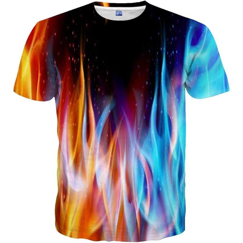 Áo Sơ Mi In 3D, Unisex, Họa Tiết Không Gian Đầy Màu Sắc, Áo Thun, Thích Hợp Cho Thanh Niên 4